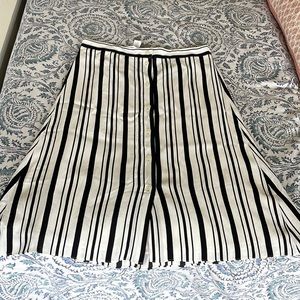 New with tags! Loft Navy blue and off white striped A-line skirt